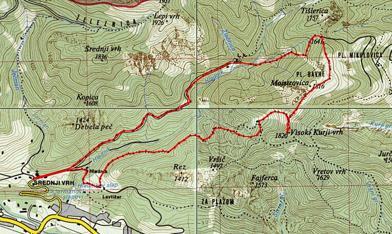 Trip2 Srednji vrh-Visoki vrh-Bavhe-Srednji vrh